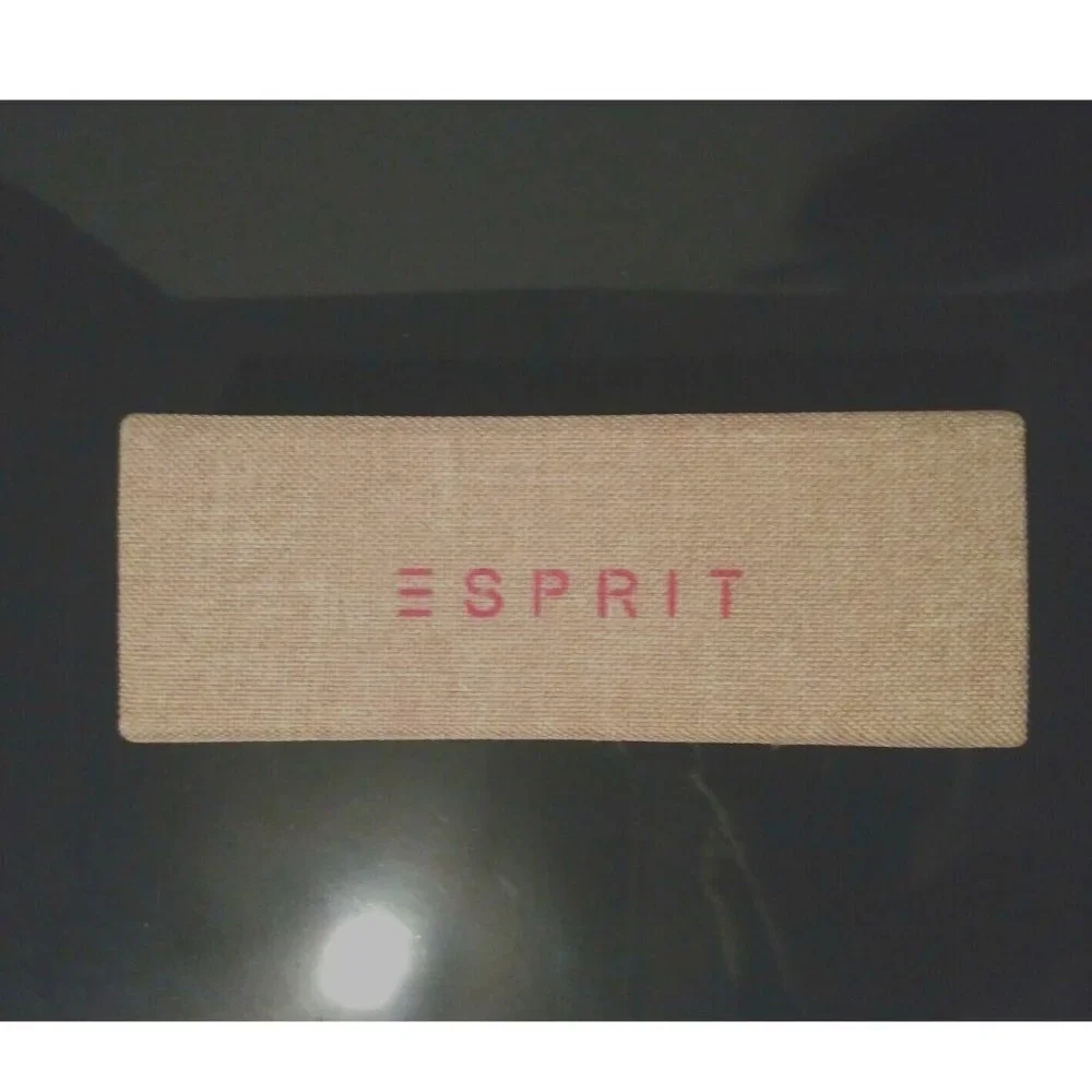 ESPRIT Eyeglass Case Khaki Beige tan Canvas Semi Hard Magnetic Snap rectangle